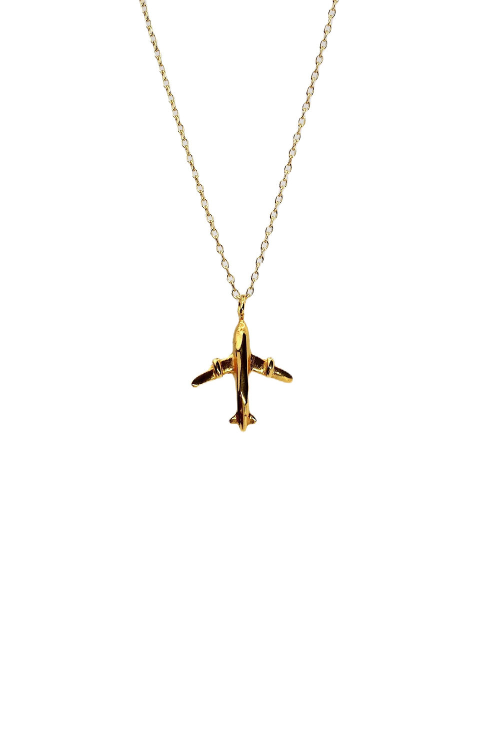 Thumbnail: gold jewelry jet plane necklace, charm jewelry, silver and gold-vermeil present for her.