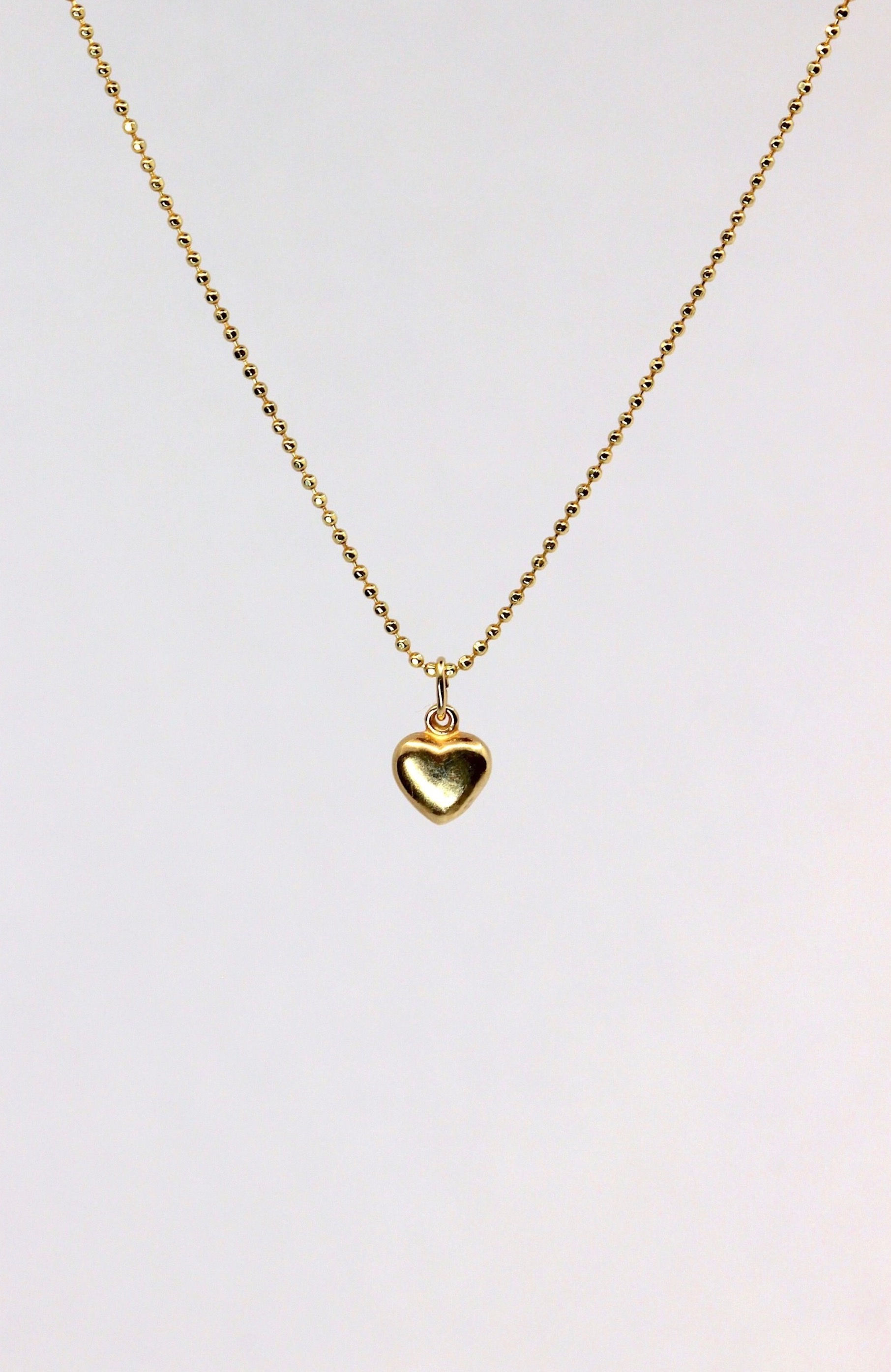 gold jewelry little heart charm necklace, perfect classic elegant gift, silver and gold-vermeil present for her