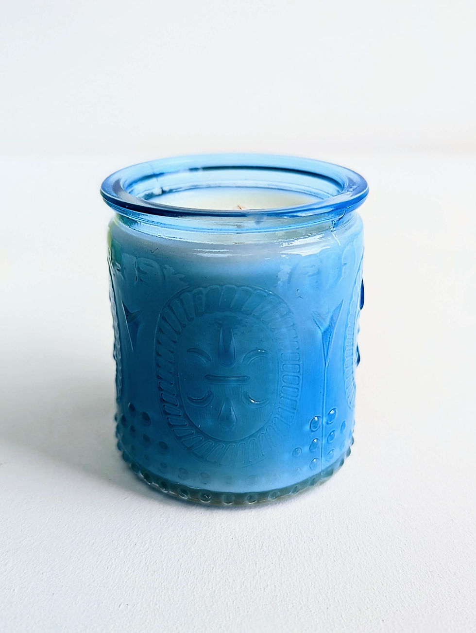 Blue Glass Citronella Candles