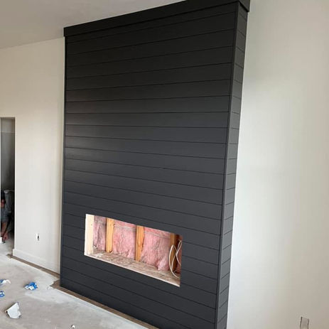 Interior Feature Wall – Black Fireplace Accent
