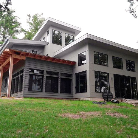 Contemporary Home Exterior – Sleek Gray Finish