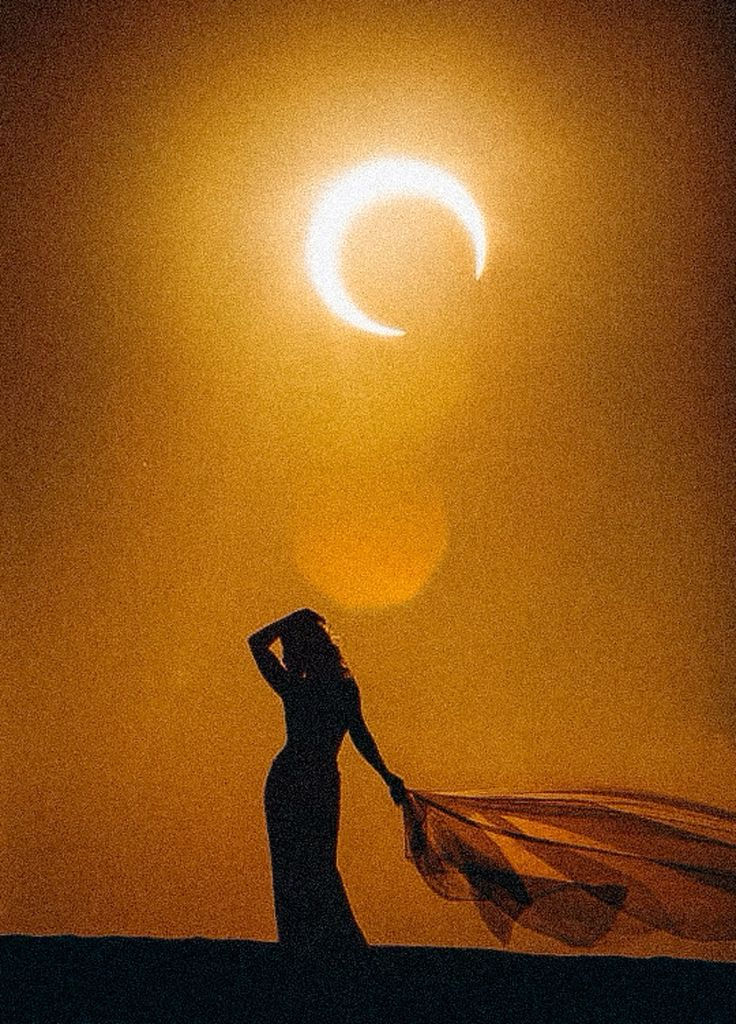 woman under eclipse