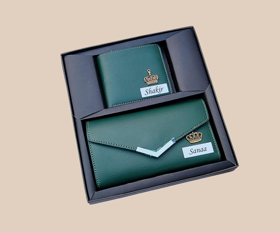 Thumbnail: Premium Acura Leather Couple Wallet Combo