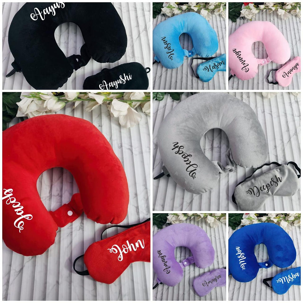 Thumbnail: Personalised Travel Neck Pillow & Eye Mask Combo