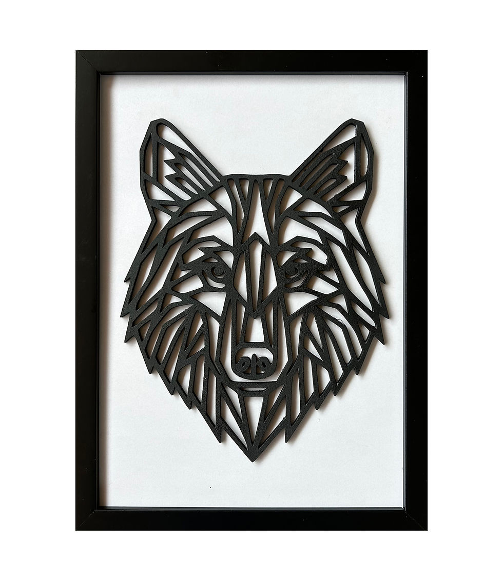 Thumbnail: Geometric 2D Fox Wooden Wall Frame
