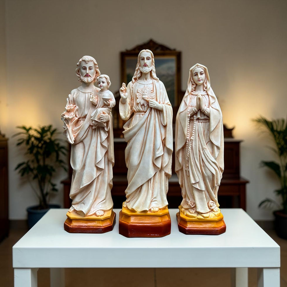 Thumbnail: Ivory Finish Holy Family Statue Set