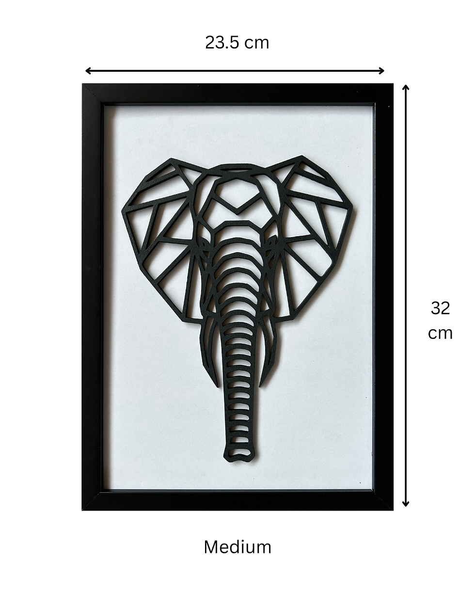 Thumbnail: Geometric 2D Elephant Wooden Wall Frame
