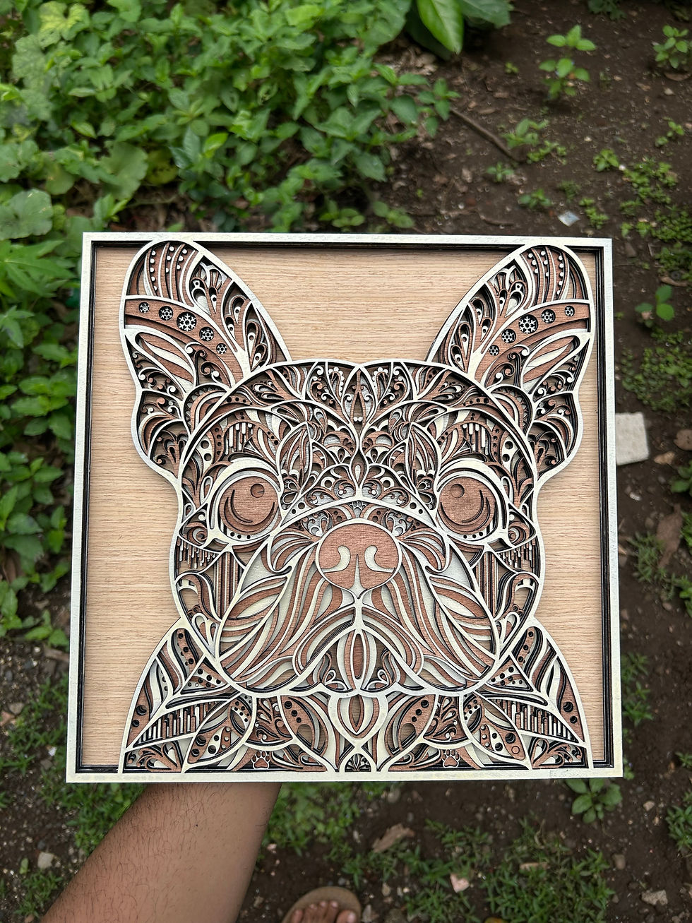 Thumbnail: 3D Multilayer Wooden Boxer Dog Wall Art - 6 Layers