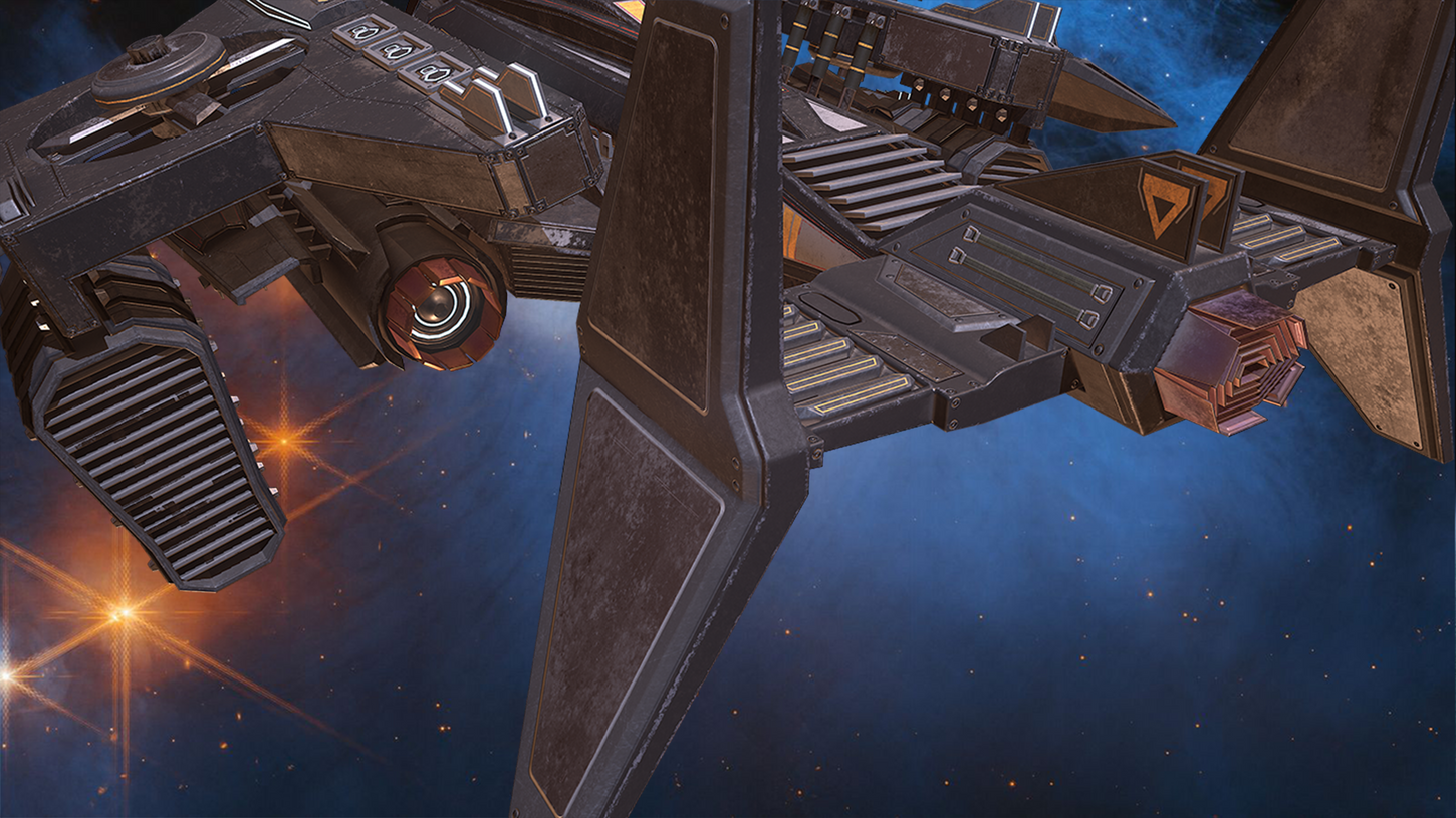 This image is showing the incredible detail and realism of a Futuristic  Space Fighter aircraft- Thunder Raven Gunship as designed by Glenda Studio, a 3D Weapons Design Studio located in Ho Chi Minh City, Vietnam. Glenda Studio has a large team of elite artists specializing in all types of 3D art outsourcing for AAA games, Indie Games and the E-commerce world