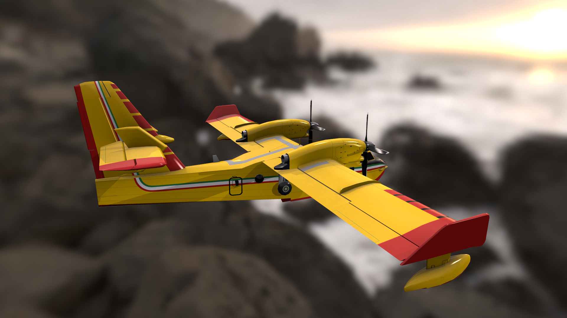 Canadair CL 415 image. From the Collection of Low Poly aircraft, helicopters and drones by Glenda Studio