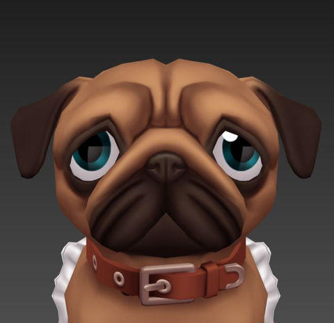 This show a sad juvenile pug, part of the pet collection, created by the talented 3D artists at Glenda Studio , Vietnam for the Dogami  Petaverse