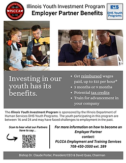 Illinois Youth Investment Program, Employer Partner Benefits, young people learning trades.