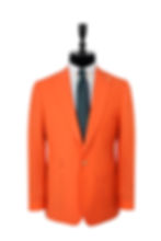 Thumbnail: Men's Peak Lapel Blazer Jacket Orange Pure Wool