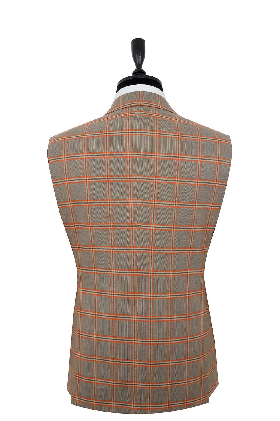 Thumbnail: Men's Double Breasted Suit Beige-Orange Checked