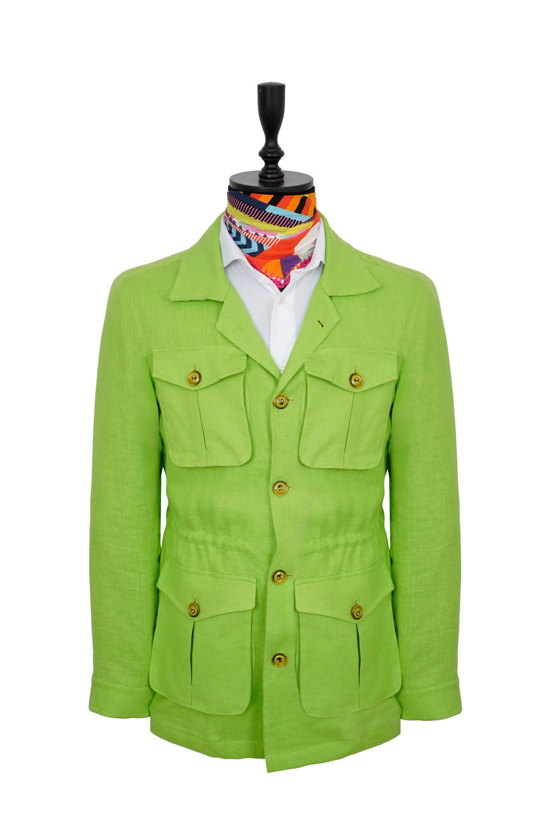 Men's Safari Jacket Neon Green Linen