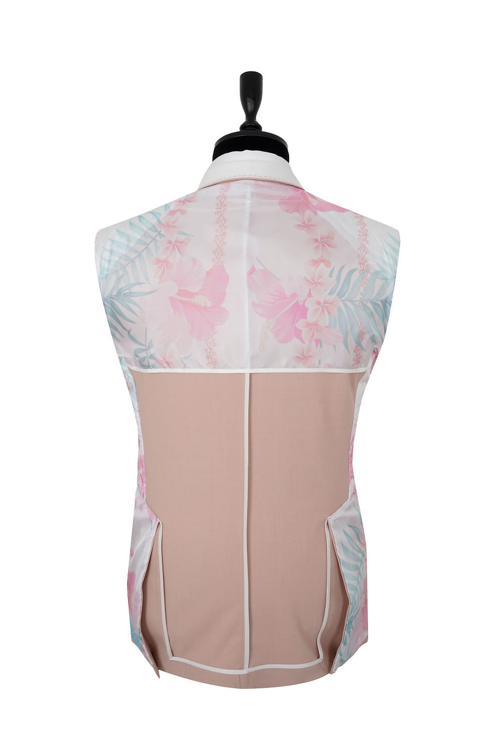 Thumbnail: Men's Peak Lapel Blazer Jacket Powder Pink Pure Wool
