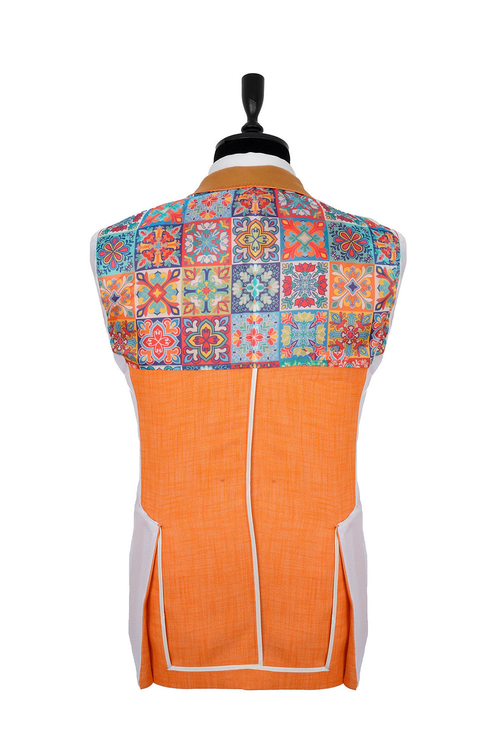 Thumbnail: Men's Blazer Jacket Cotton & Linen Mix Orange