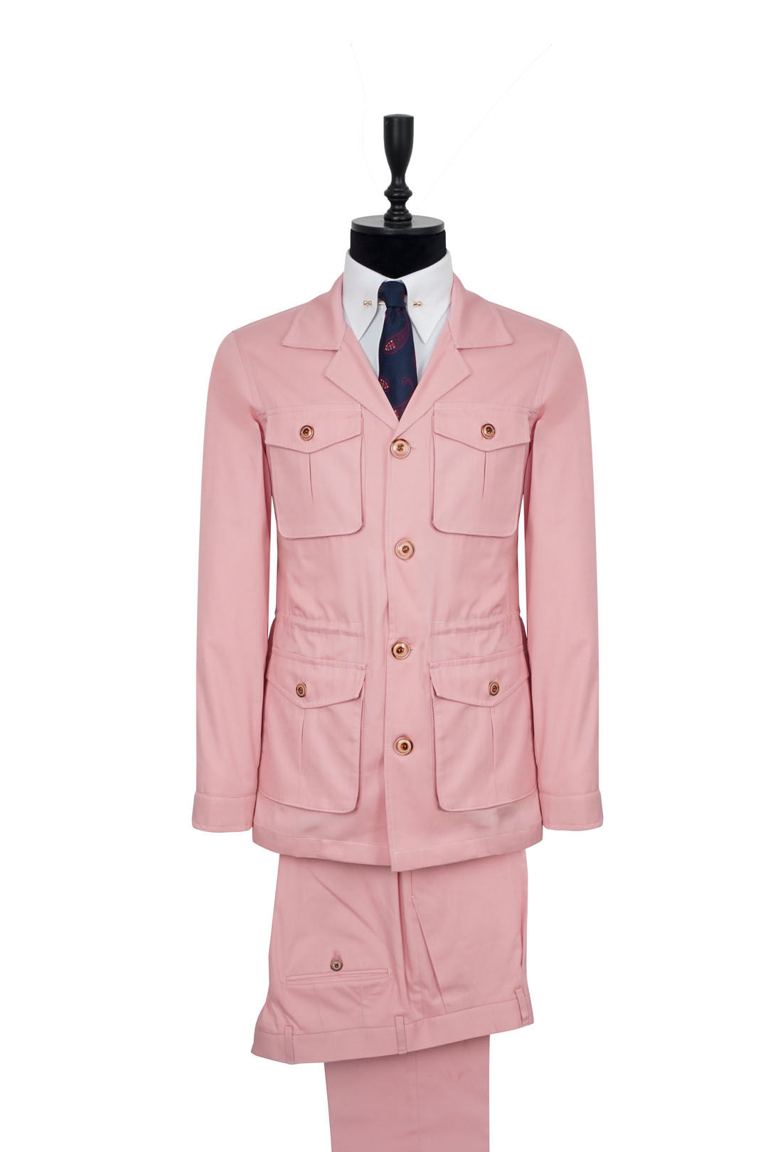 Men's Safari Suit Pink Cotton