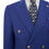 Thumbnail: Men's Double Breasted  Blazer Jacket Blue Pure Wool