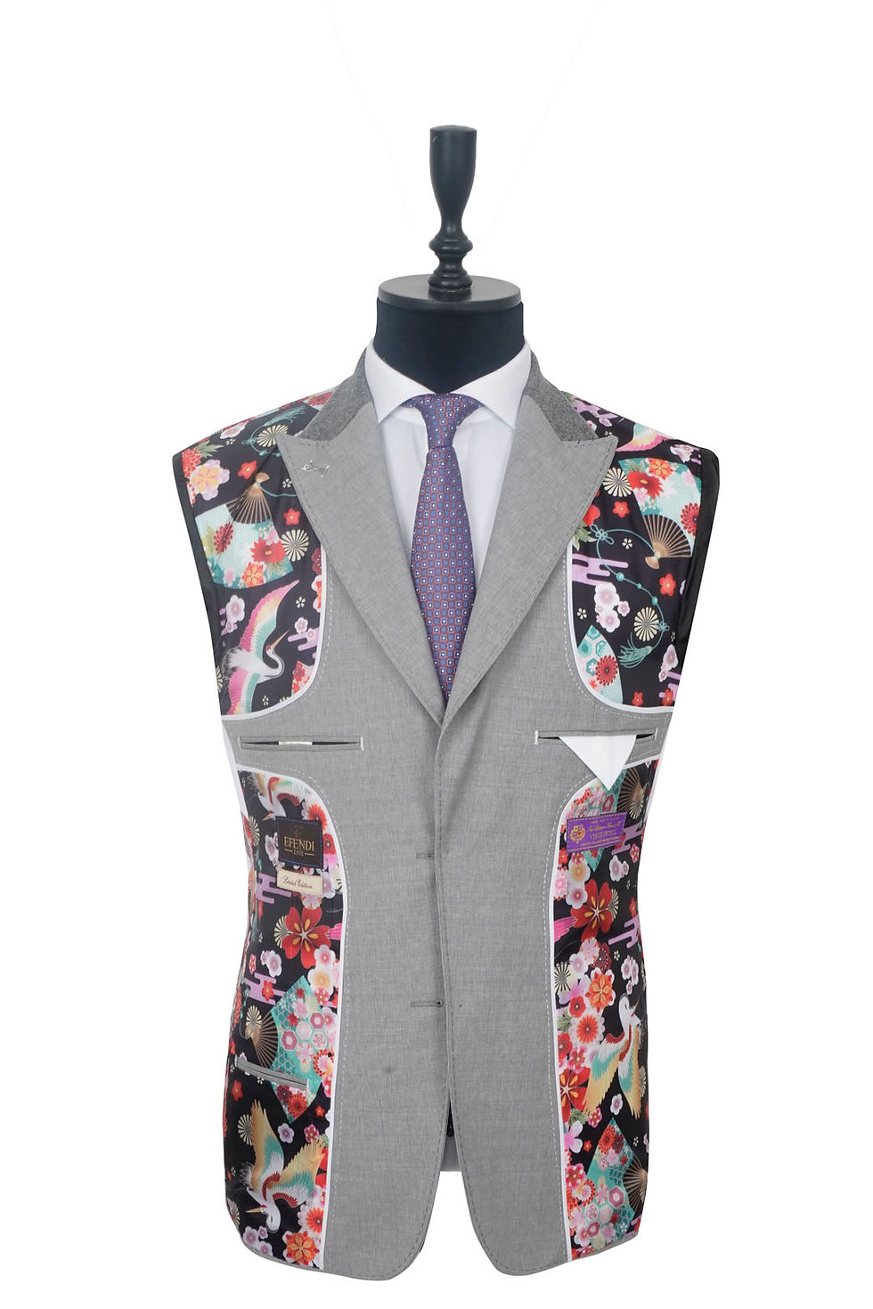 Thumbnail: Men's Suit Wide Peak Lapel Wool Grey