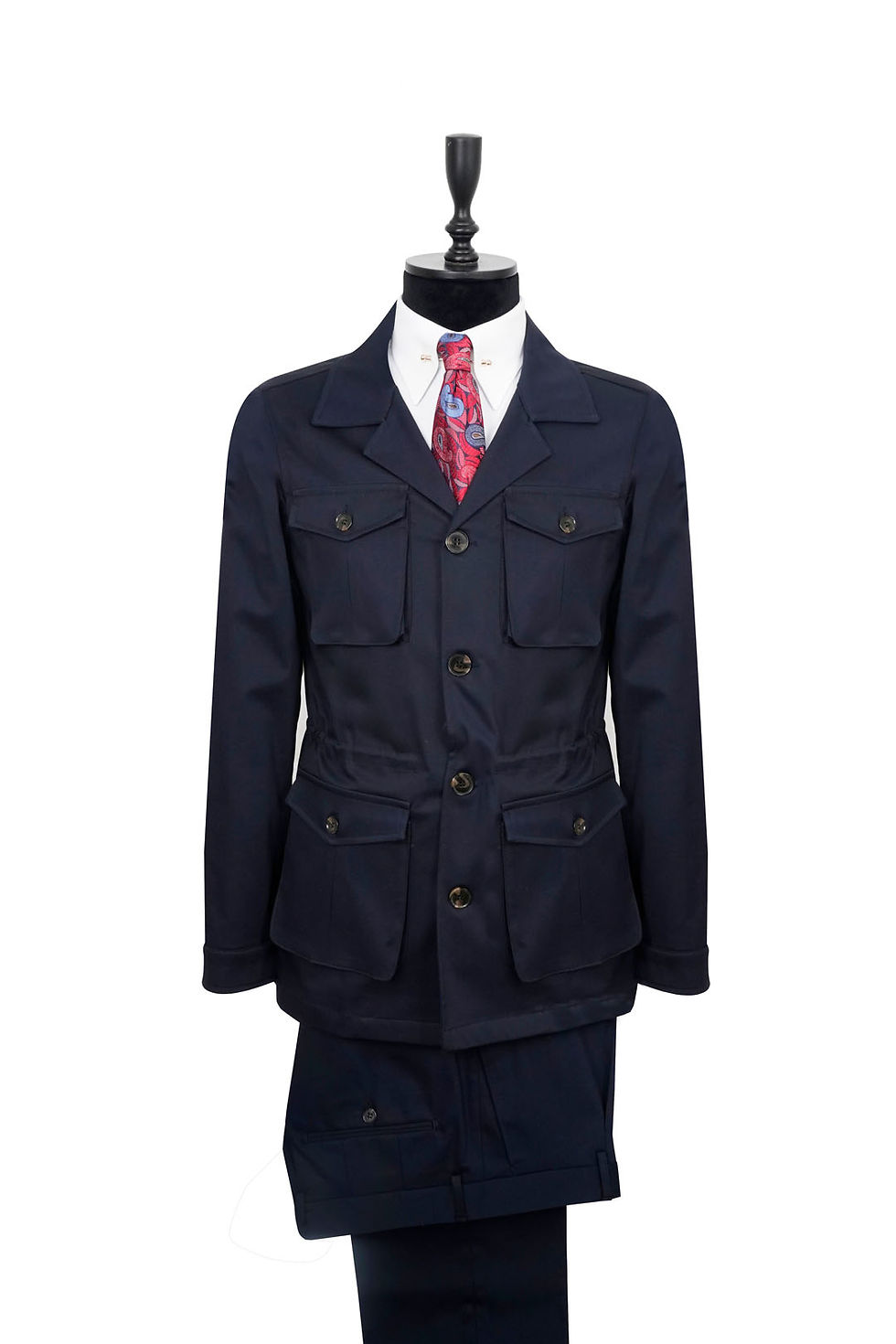 Men's Safari Suit Navy Cotton