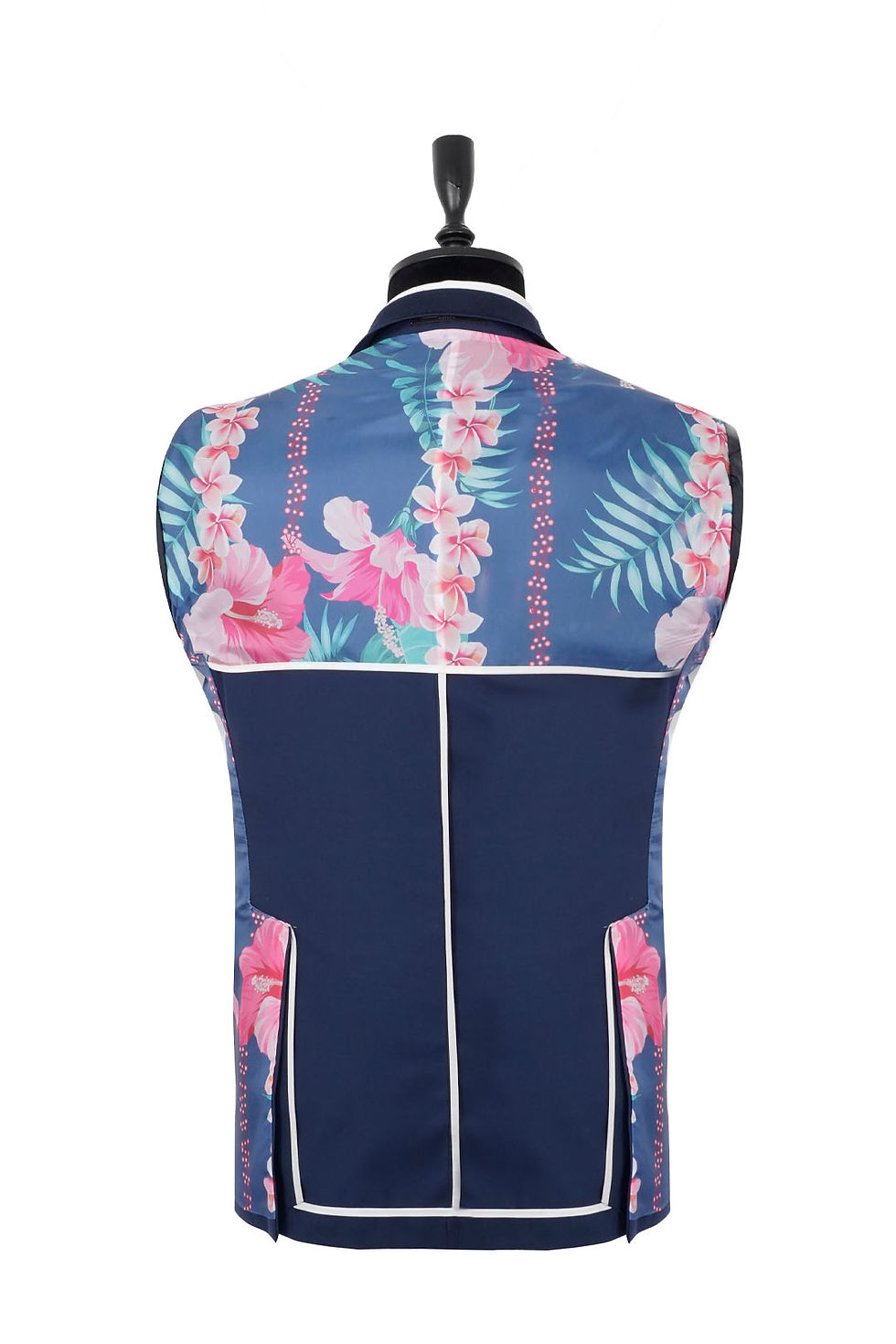 Thumbnail: Men's Peak Lapel Blazer Jacket Navy Pure Wool