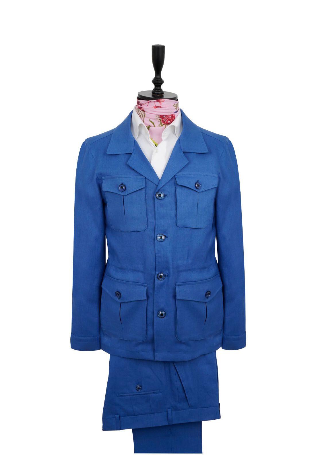 Men's Safari Suit Sky Blue Linen