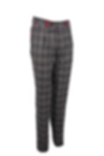 Thumbnail: Men's Suit Wide Peak Lapel Gray-Red Checked Mix Wool