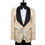 Thumbnail: Men's Ceremony Suit Beige- Gold Pattern-  Natural Silk Shawl Lapel