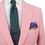 Thumbnail: Men's Blazer Jacket Pink Pure Wool