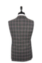 Thumbnail: Men's Suit Wide Peak Lapel Gray-Red Checked Mix Wool