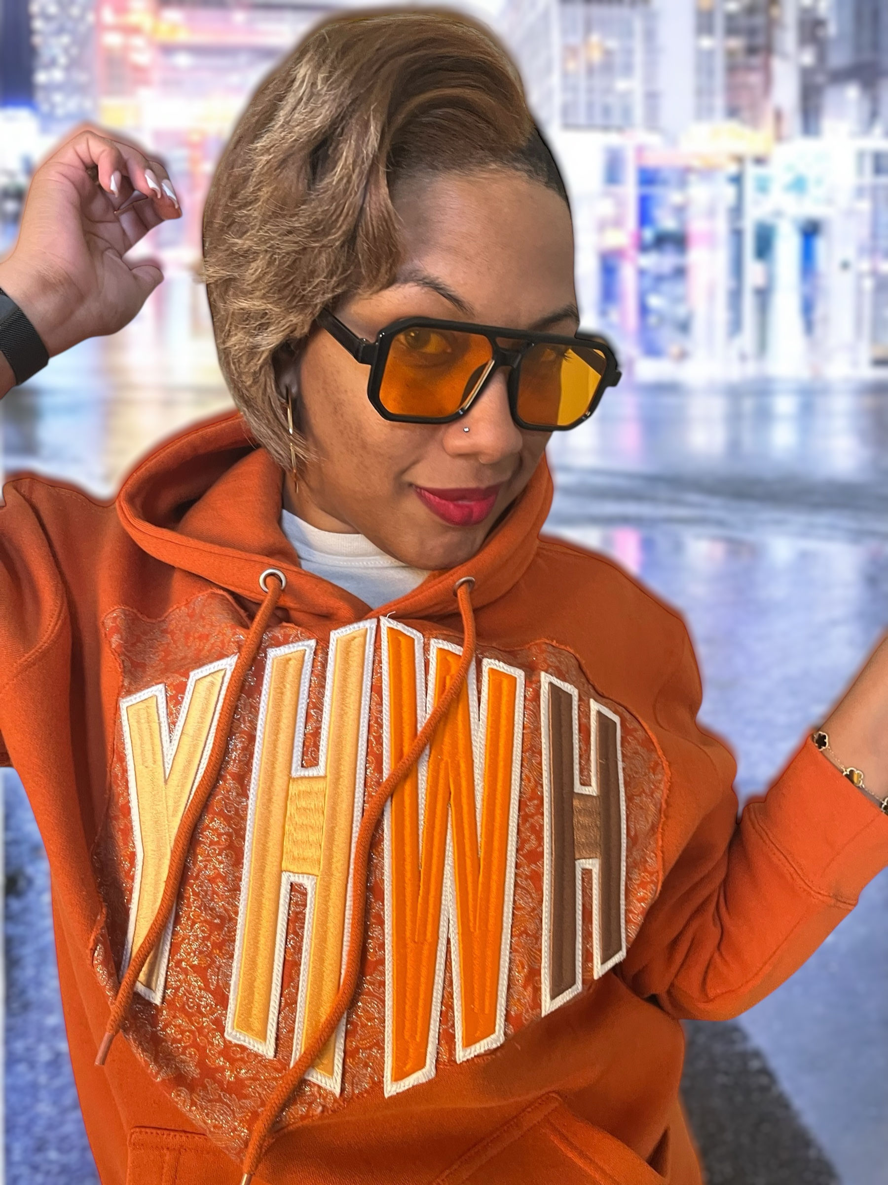 Unisex 3D Embroidered YHWH Rework Front Back 