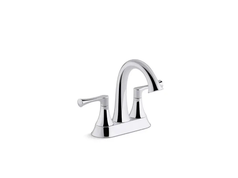 KOHLER K-R78046-4D-CP Lilyfield Centerset bathroom sink faucet, 1.2 gpm 