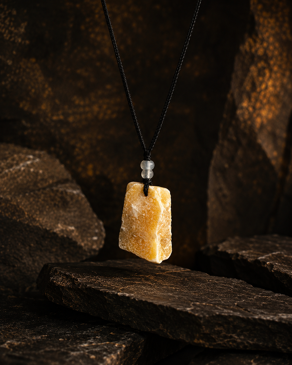 Yellow Calcite Crystal Pendant