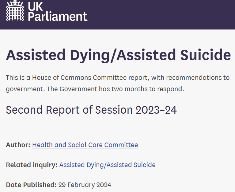 Euthanasia Report submitted to the British House of Commons