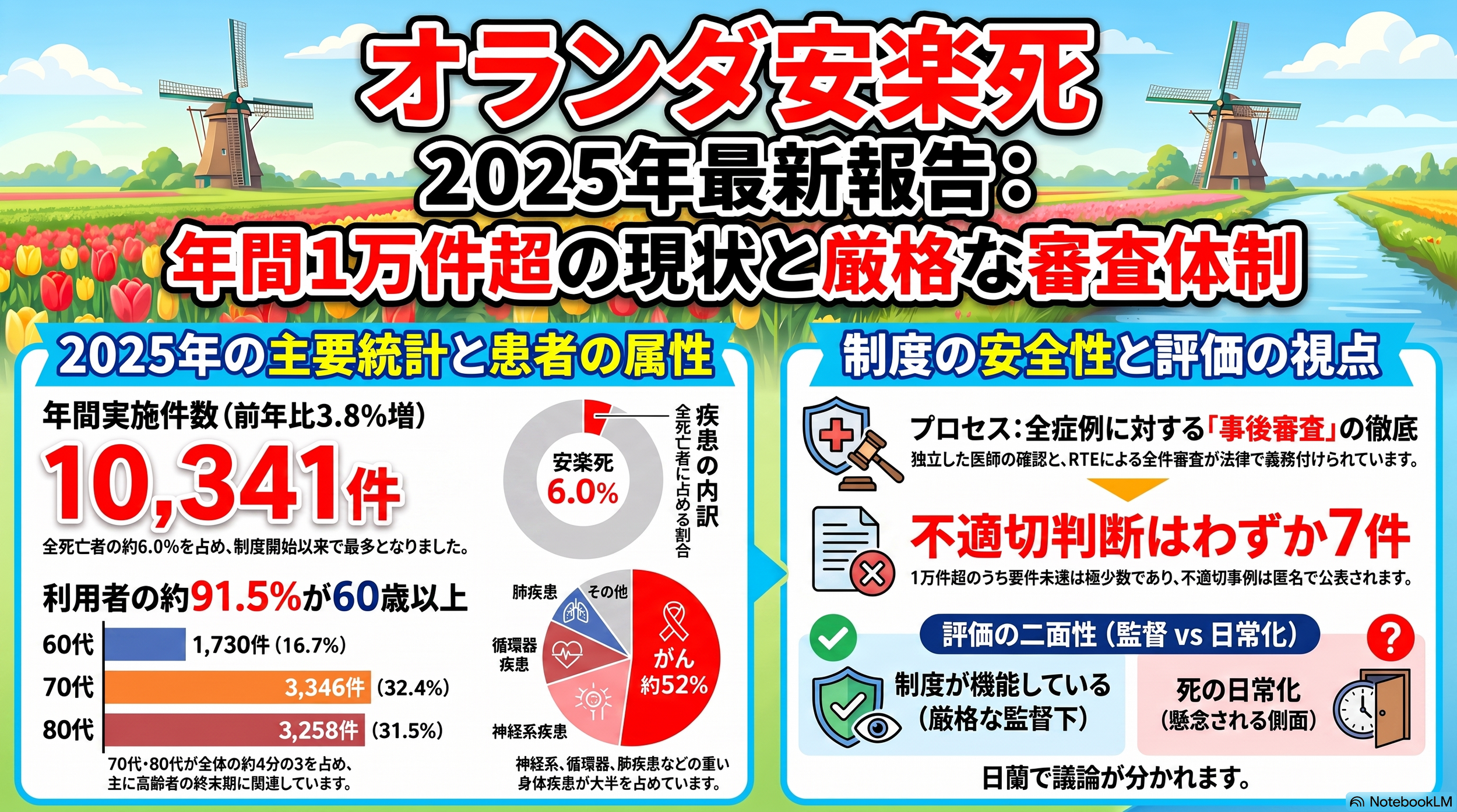 【最新版】オランダ安楽死2025年『年次報告書』完全解説|過去最多10,341件・制度運用・年齢・疾患・審査体制を徹底解説