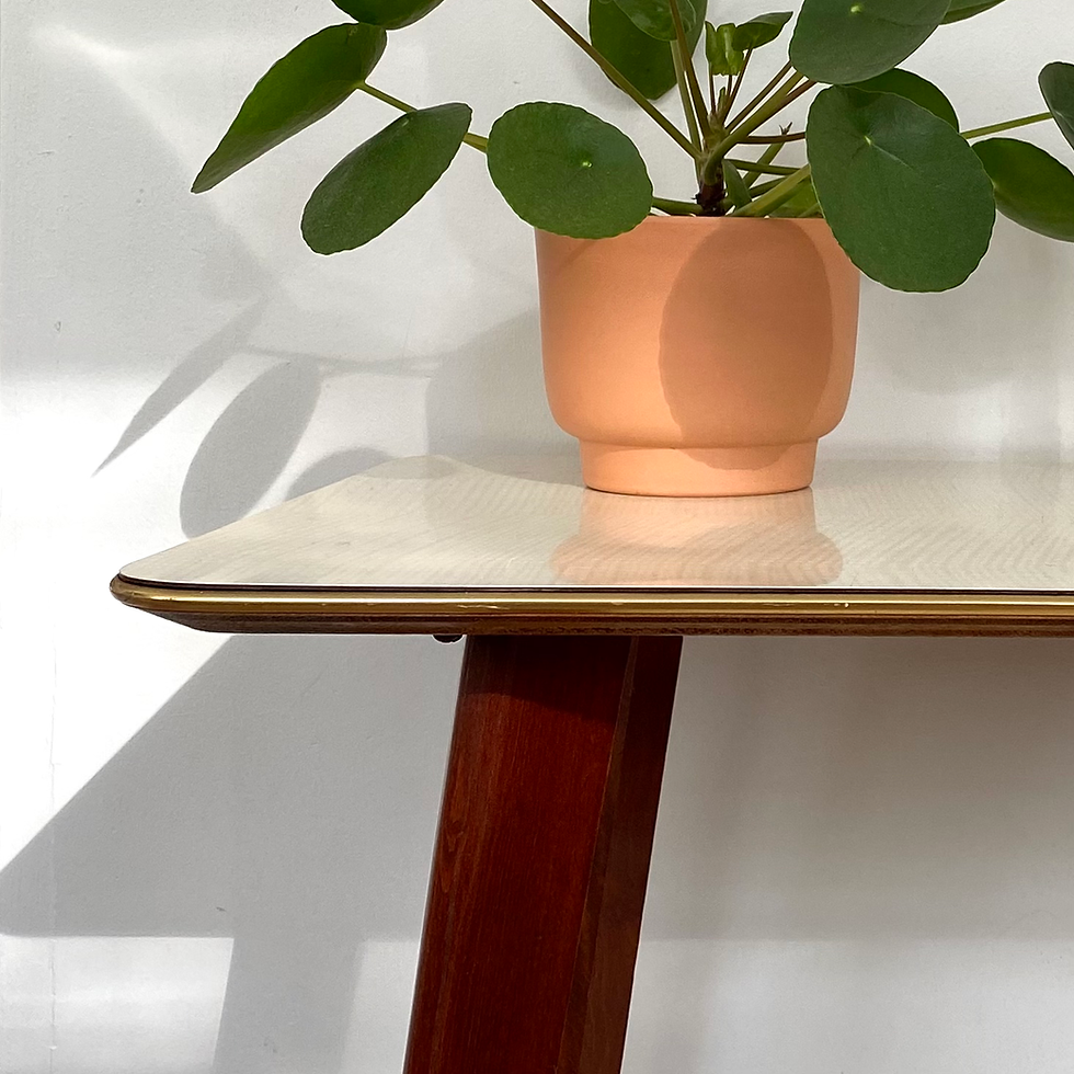 Miniature : Desserte en formica et bois vernis