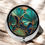 Thumbnail: Art deco pill box in teal and gold, vintage pill case