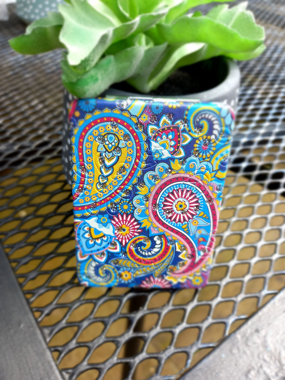Thumbnail: Paisley Retro Compact Mirror, Rectangle, FREE UK SHIPPING
