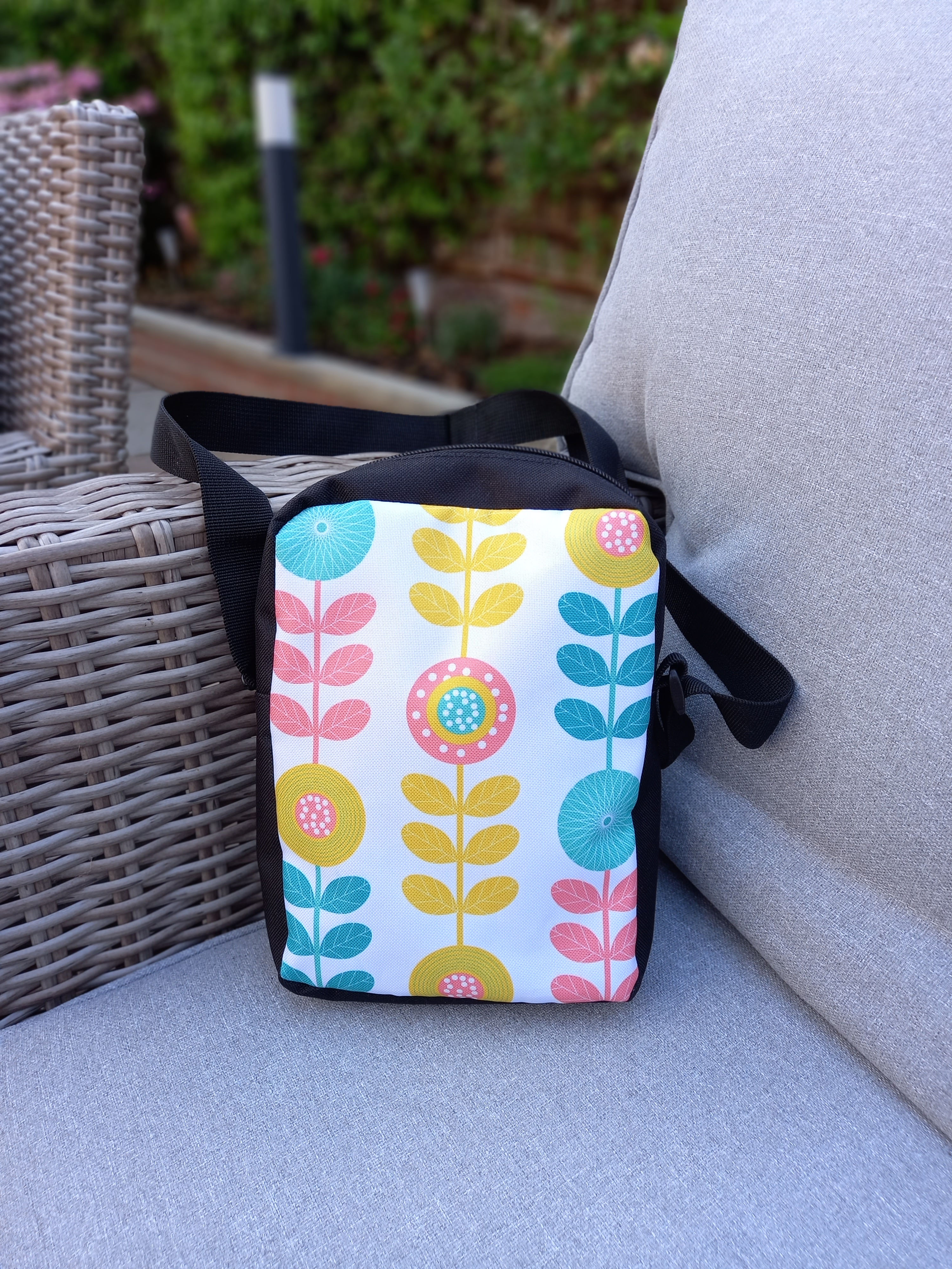 Small Floral Crossbody Bag for Women, Retro Flower Design. FREE UK SHIPPING