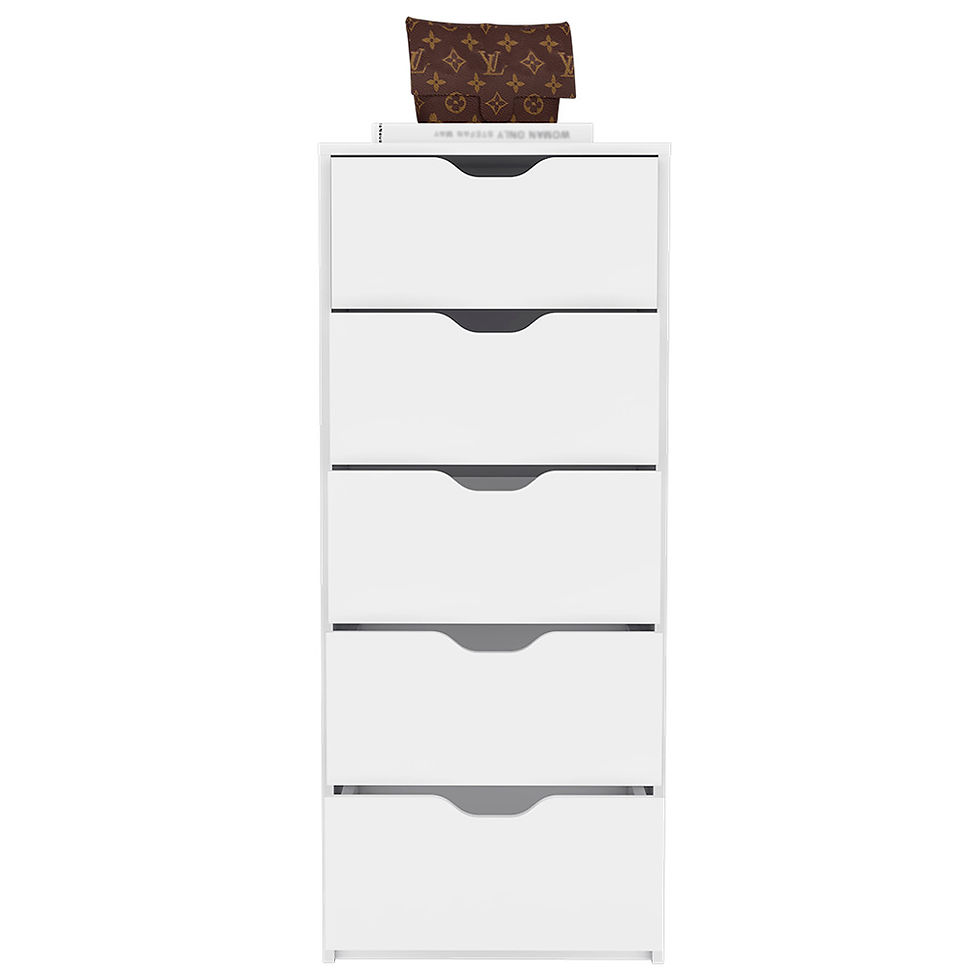 Miniatura: Kamran Dresser, Five Drawer Narrows -White