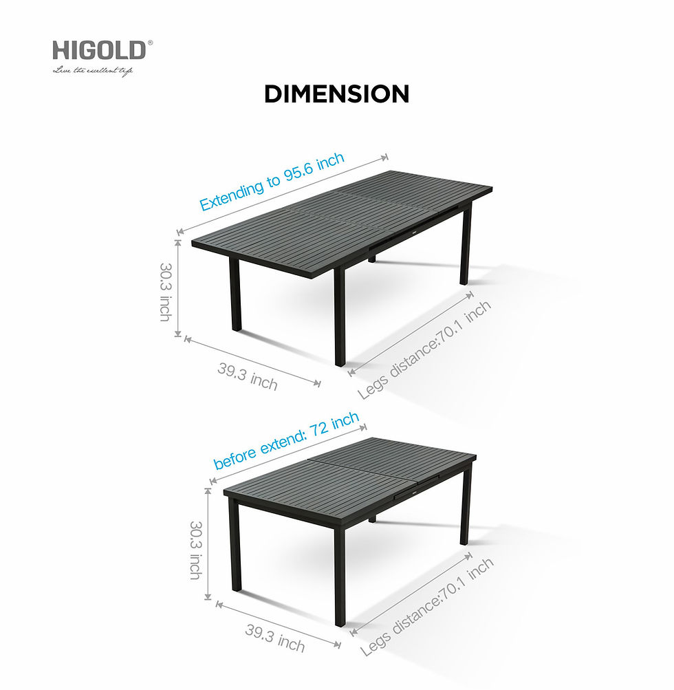 Thumbnail: Heck 9 Pieces Extend Outdoor Patio Dining Set, Eight Person, Charcoal Black Alum