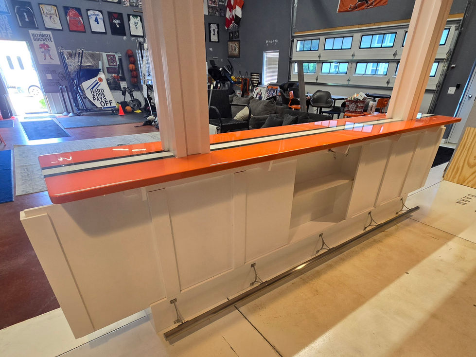 Custom built Cleveland Browns bar.