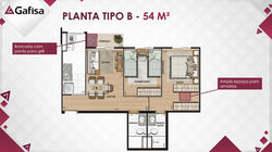 Planta de 54m²