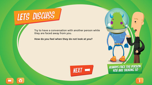 Screenshot of a discussion page about the importance of facing the person with whom you are speaking