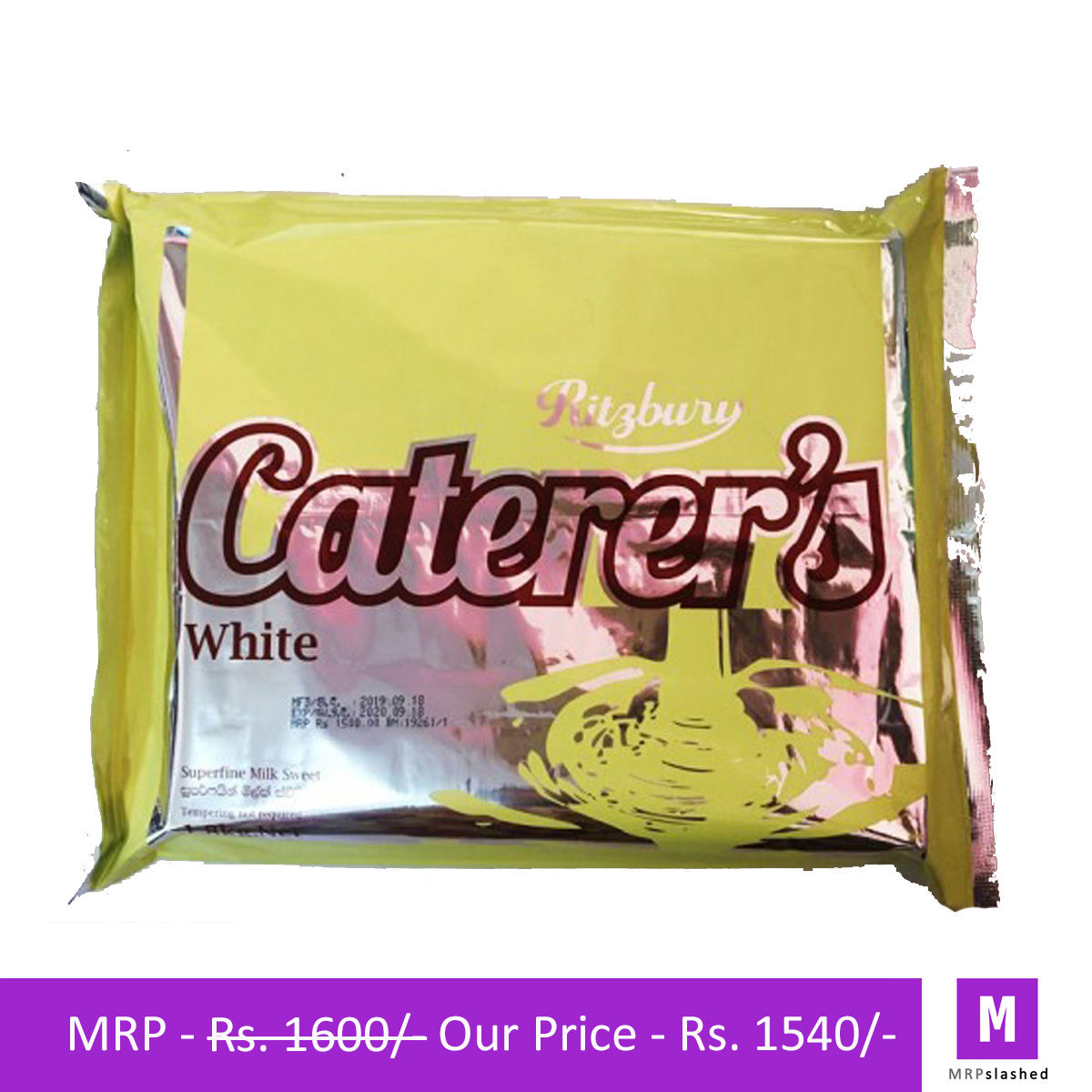 Ritzbury Caterer's Cooking Chocolate - White 1.8kg