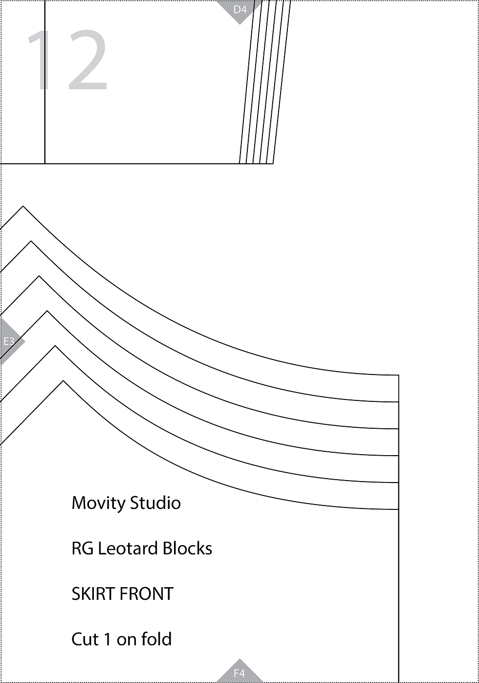Thumbnail: Digital Patterns Rhythmic Gymnastics Leotard Blocks Children's Sizes
