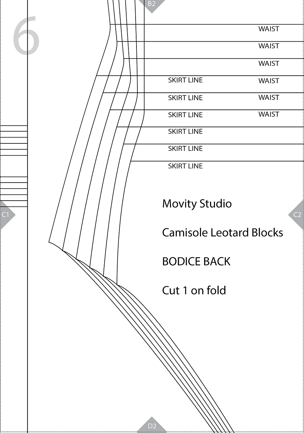 Thumbnail: Digital Patterns Basic Camisole Ballet Dance Leotard Blocks Children's Sizes