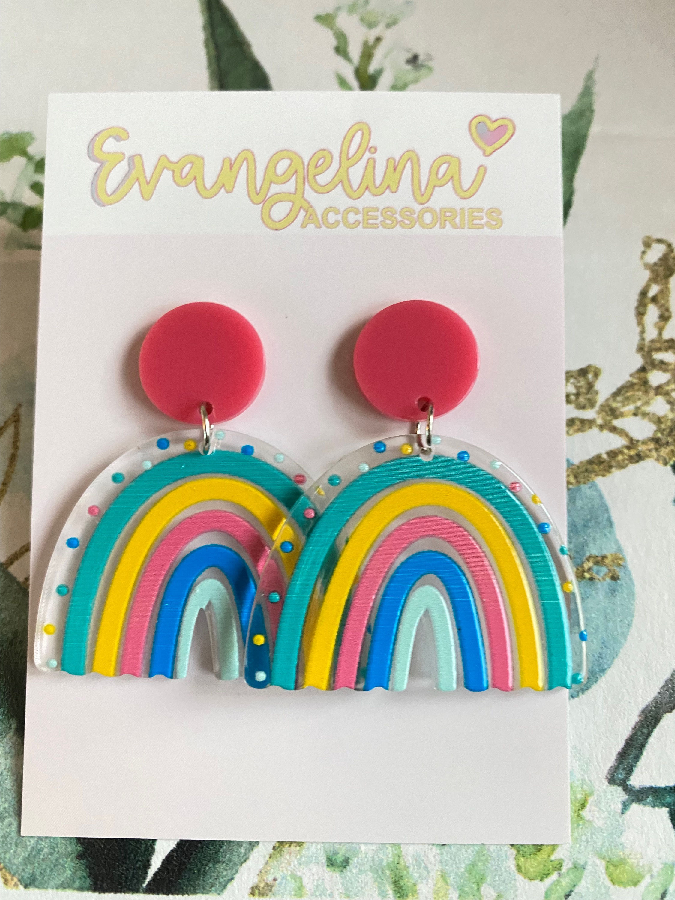 Textured Rainbow Drop Earrings