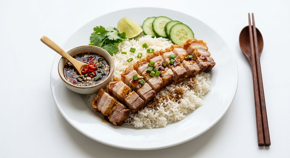 Crispy Pork Rice Dish